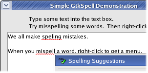 GtkSpell Screenshot